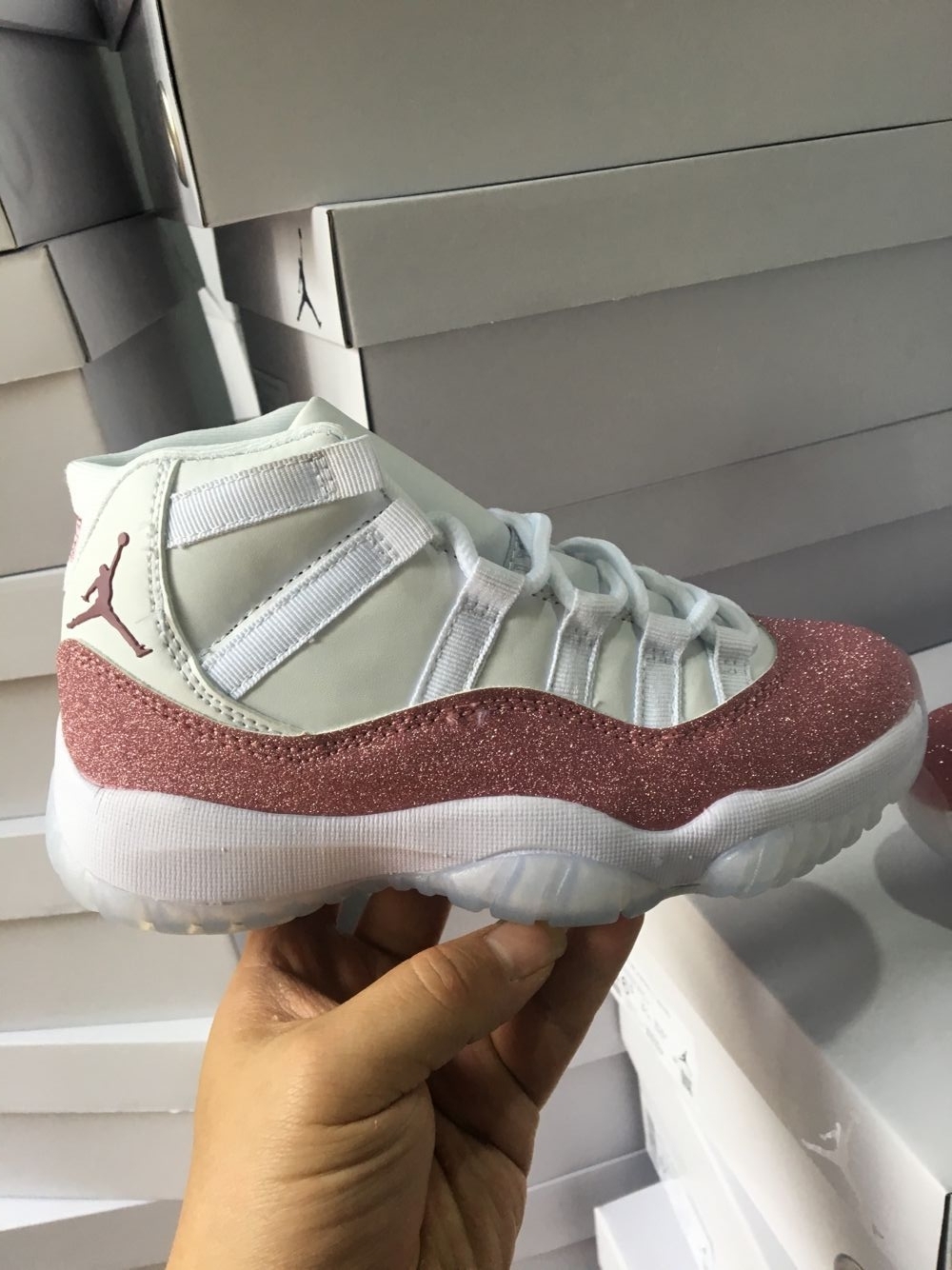 2020 Women Air Jordan 11 Retro White Purple Stars